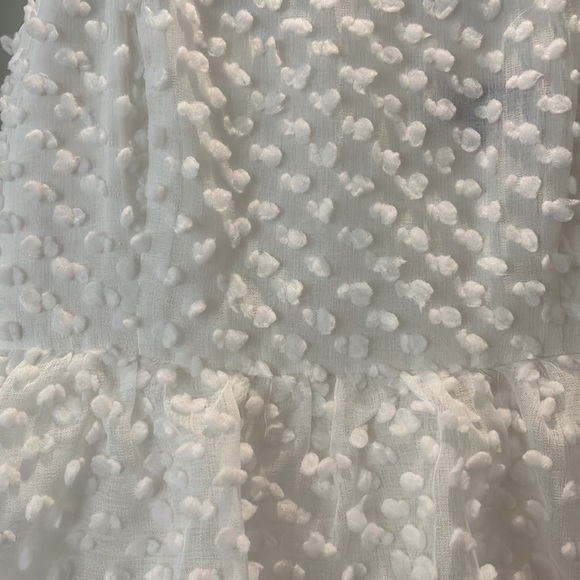 Lulus tiered pom pom midi dress, White, Size S - Picture 3 of 8